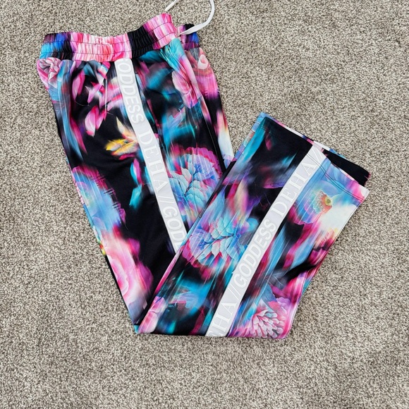 Deha Pants - Deha Women's Move Floral Pull On Pants Black/Pink Size M